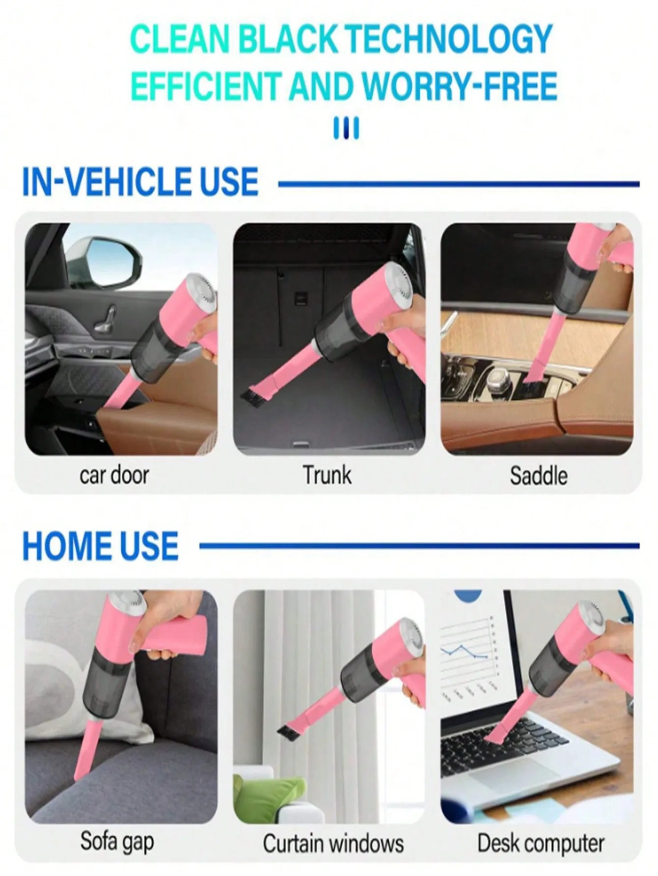 Aspirateur soufflant intégré pour voiture et ménage, chargement USB, aspirateur soufflant, petit, 3 en 1