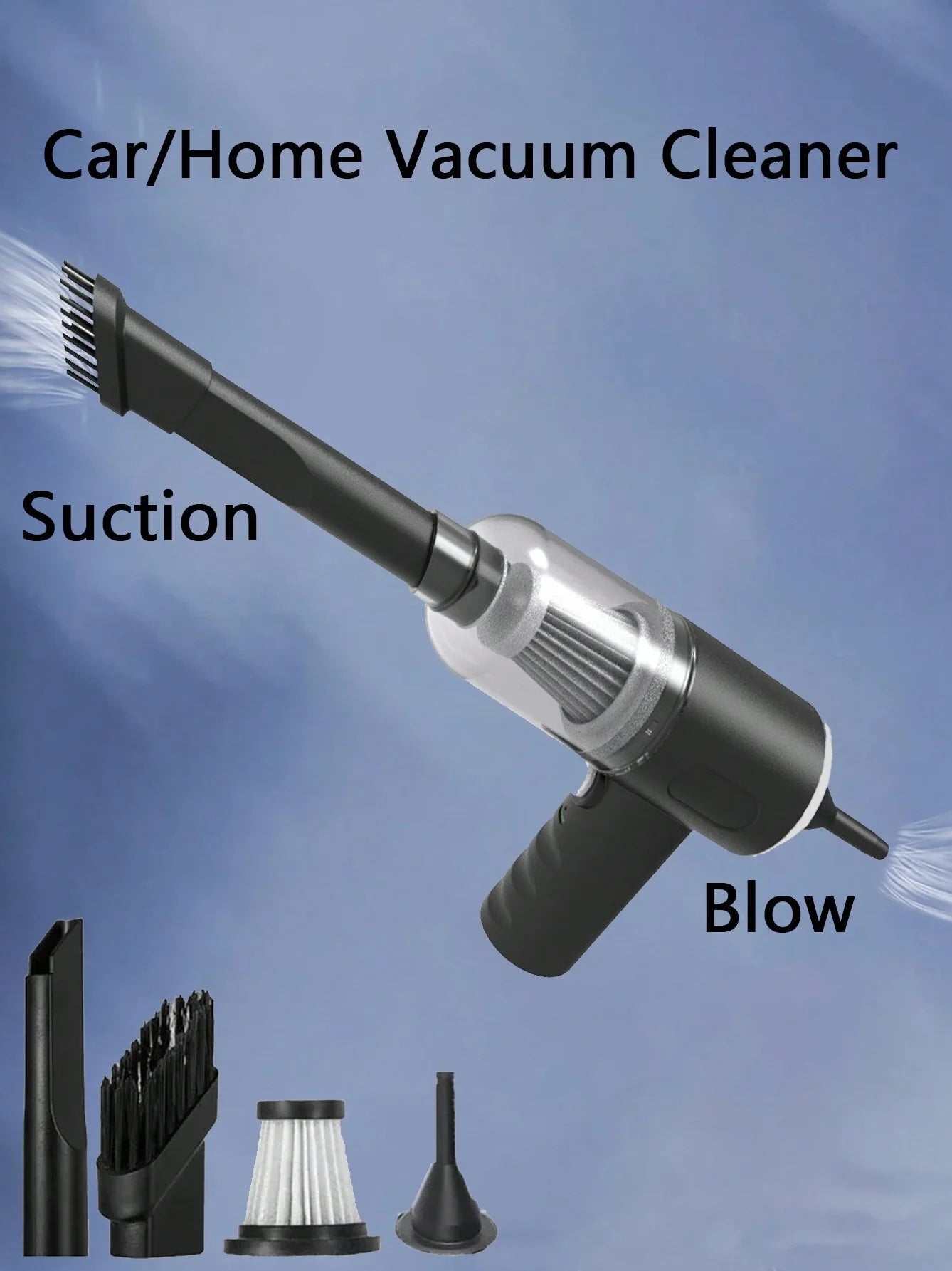Aspirateur soufflant intégré pour voiture et ménage, chargement USB, aspirateur soufflant, petit, 3 en 1